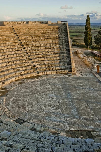 Yüksek açı bakış bir Roma amfi tiyatro, kourion, limassol, Kıbrıs — Stok fotoğraf