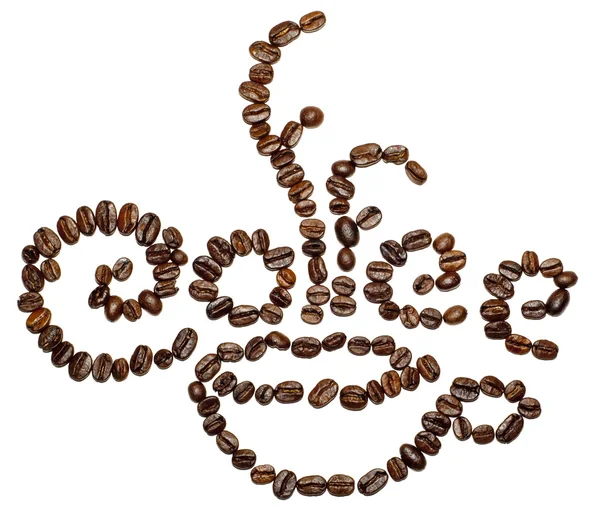 Sign made withe coffee beans — Stock Photo, Image