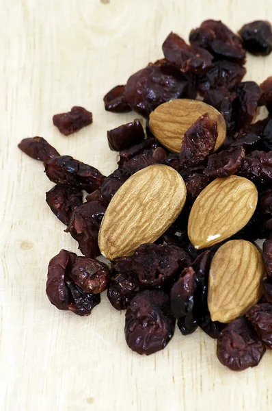 Mix of raisins and almond nut — Stock Photo, Image