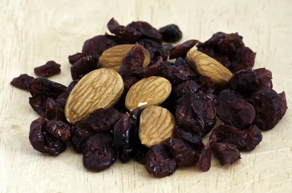 Mix of raisins and almond nut — Stock Photo, Image