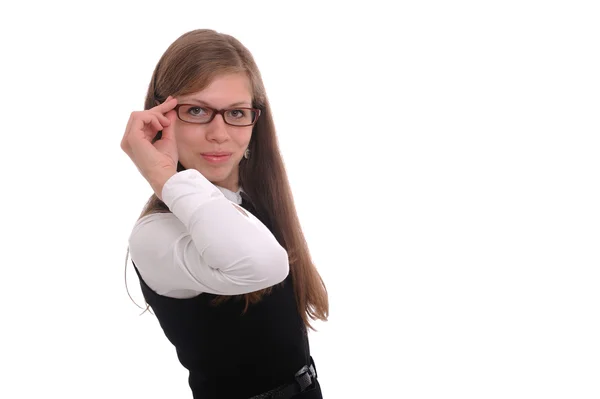 Jeune femme d'affaires avec des lunettes — Photo