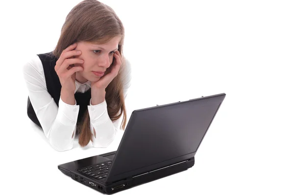 Fiatal üzleti nő egy számítógép — Stock Fotó