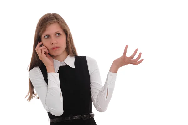 Young business woman calling by phone. — Stock Photo, Image