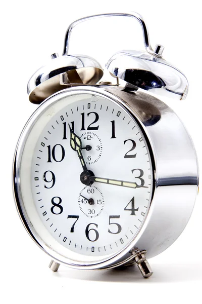 Relógio despertador cromo — Fotografia de Stock