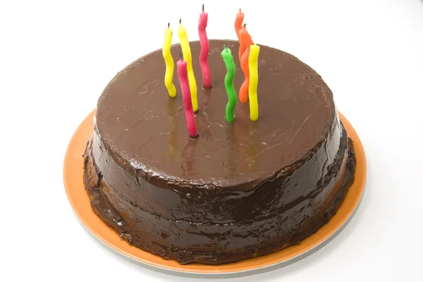 stock image Birthday cake with candles