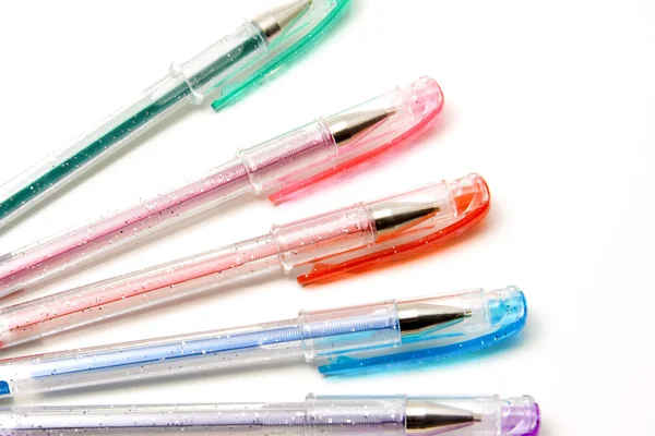 Five colored pens — Stock Photo, Image