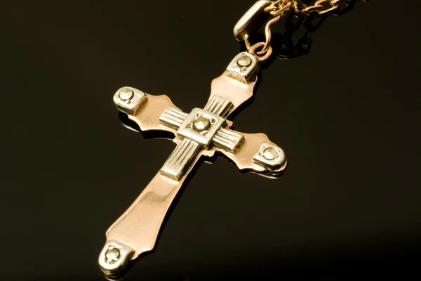 stock image Cross of gold and platinum