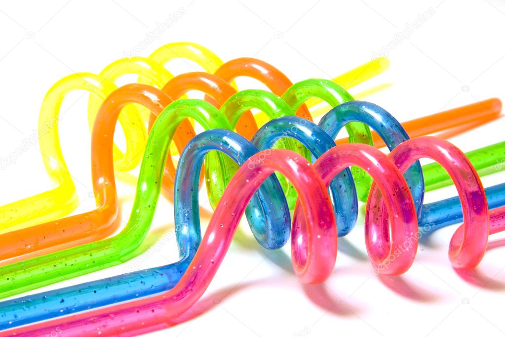 Five colored straws