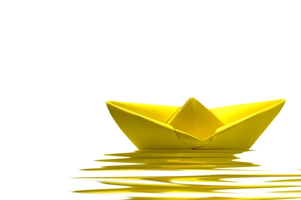 Бумажная лодка Оригами — стоковое фото