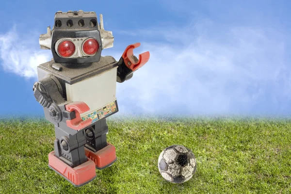 stock image Robot soccer player