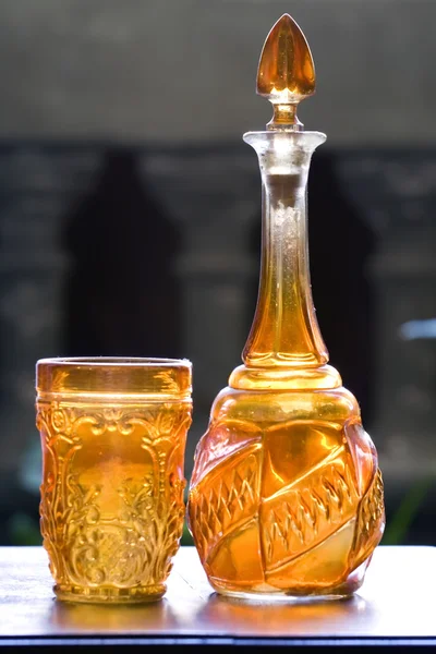 Sticlă de sticlă portocalie — Fotografie, imagine de stoc