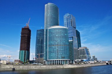 Moscow city; russian centre of trade and business clipart