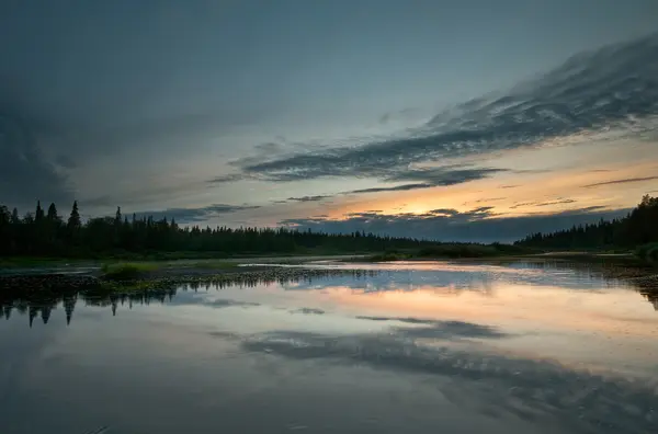 stock image Sunset on Varzuga river