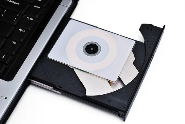 Laptop dengan Kandar DVD Termuat — Stok Foto