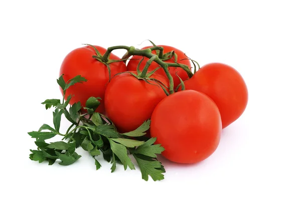 Bunch of tomato and parsley — Stock Photo, Image