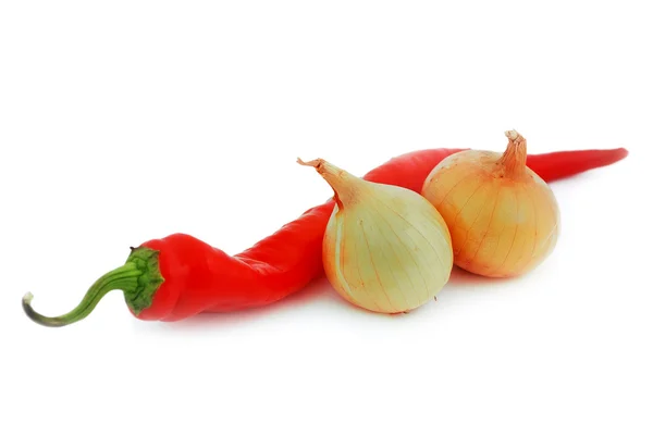 Cibulí a paprikou — Stock fotografie