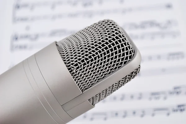 Mikrofon a poznámky — Stock fotografie