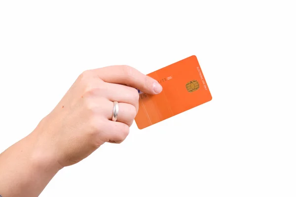 Hand mit Kreditkarte — Stockfoto