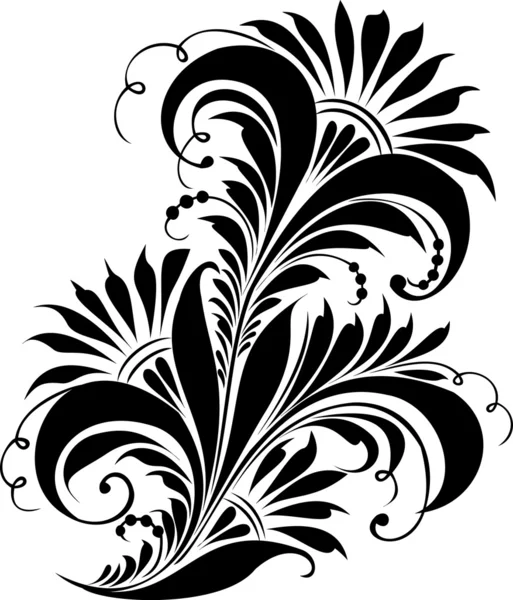 Black and white floral design element — Stock Vector © lenapix #18151363