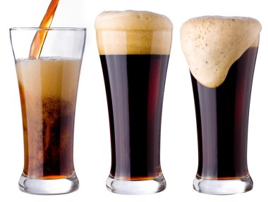 Pouring of black beer clipart
