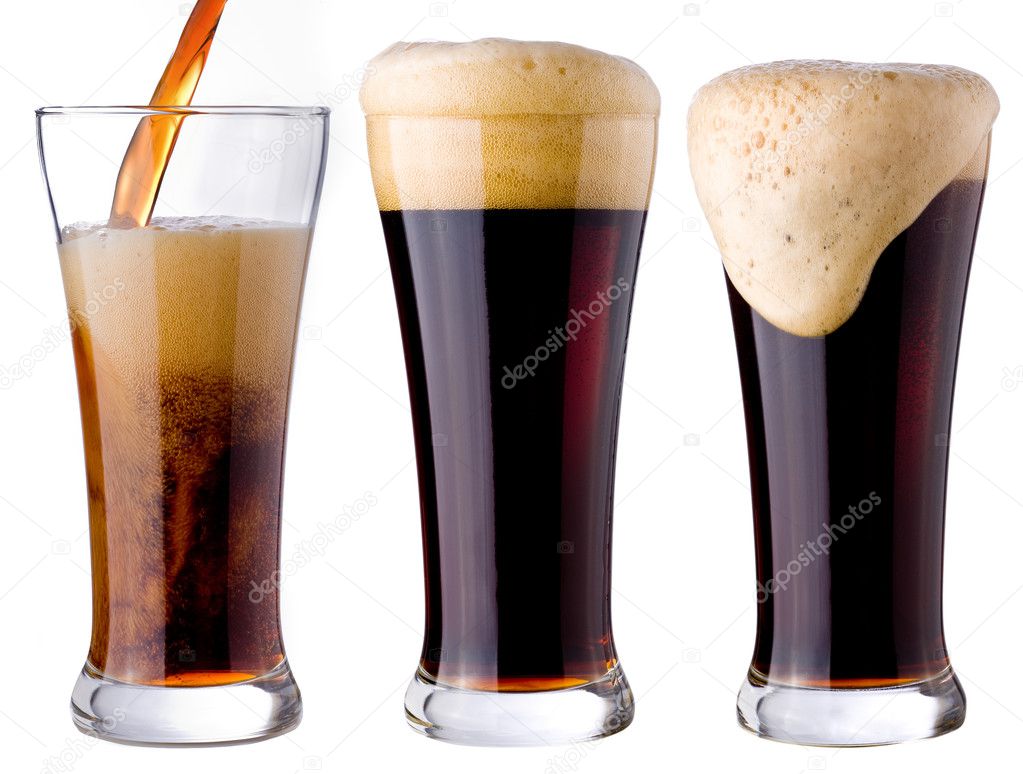 Pouring of black beer
