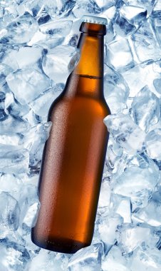A bottle of beer is in ice clipart