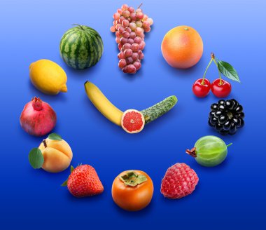 Fruit clock clipart