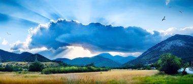 Landscape with a cloud clipart