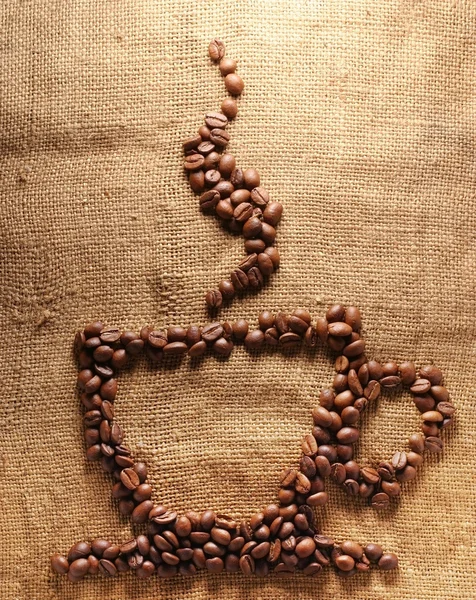 Tasse Kaffee aus dem Korn — Stockfoto