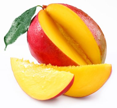 Mango with lobules on a white background clipart