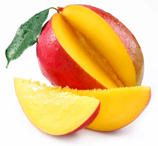 Mango med lobules på vit bakgrund — Stockfoto