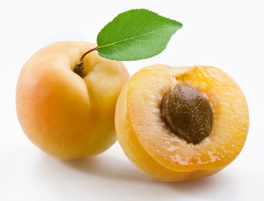 Apricots with leaves clipart