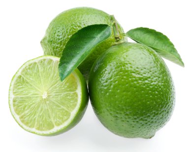 Lime with section on a white background clipart