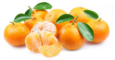 Tangerines with segments. clipart