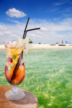 Cocktail on a beach clipart