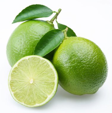 Lime with section on a white background clipart