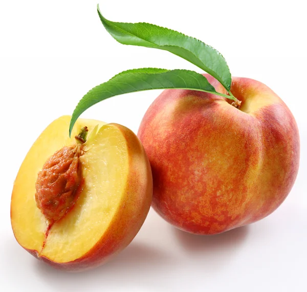 Peaches on a white background — Stock Photo, Image