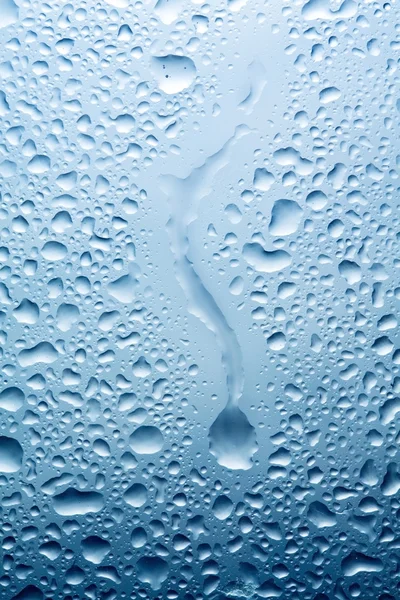 Water; blue; drops; flowed; condensate; round; invoice; abstraction; backgr — Stock Photo, Image