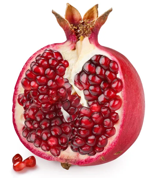 Half of pomegranate on a white background — Stock Photo, Image
