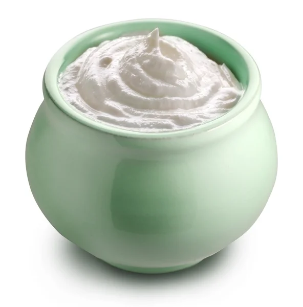 Pipkin with sour cream — Stock Photo, Image