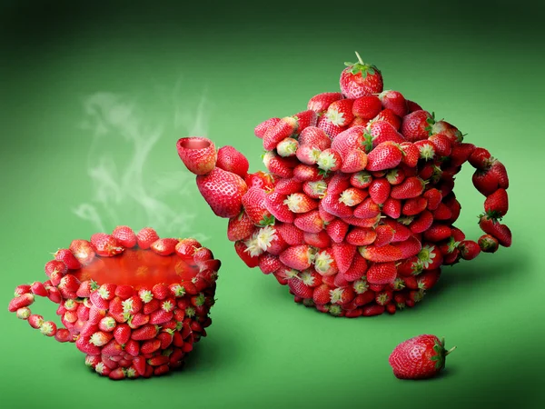 Čaj jahody — Stock fotografie