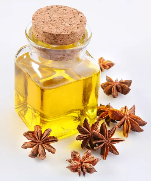 Aniseed oil with nuts — Stock Photo, Image