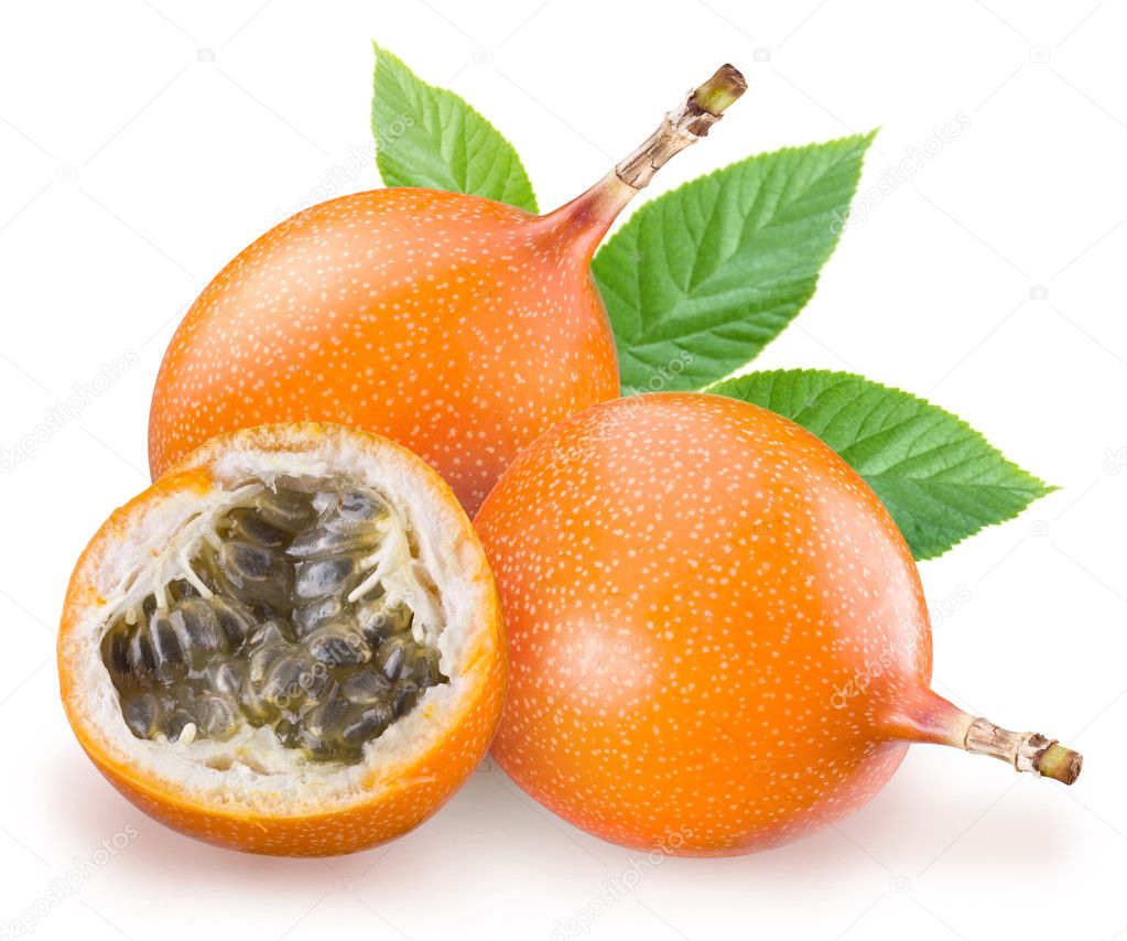 Passion fruit one a white background
