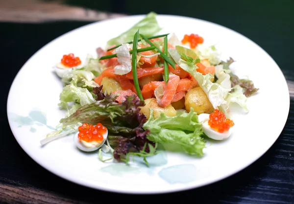 Салат з лососем — стокове фото
