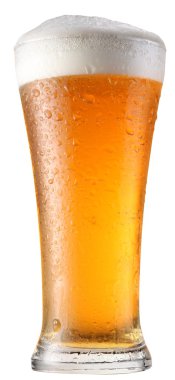 Glass of beer on a white background clipart