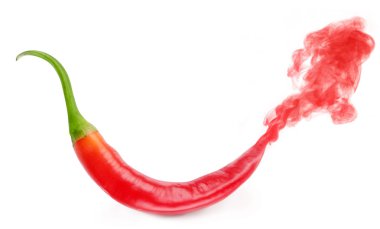 The aroma of red pepper evaporates in the form of smoke