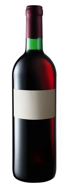 Rött vin flaska isolerad på en vit — Stockfoto