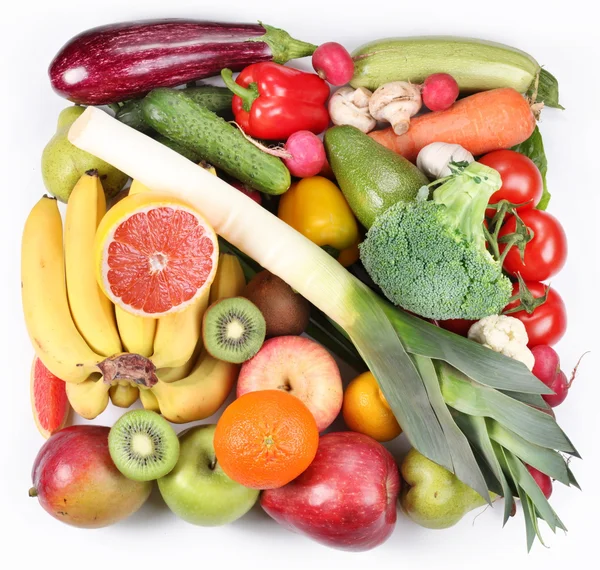 Frutta e verdura in un quadrato . — Foto Stock