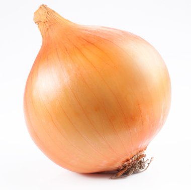 Ripe onion on a white background clipart
