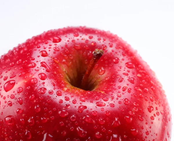 stock image Red apple with leaf on a white background